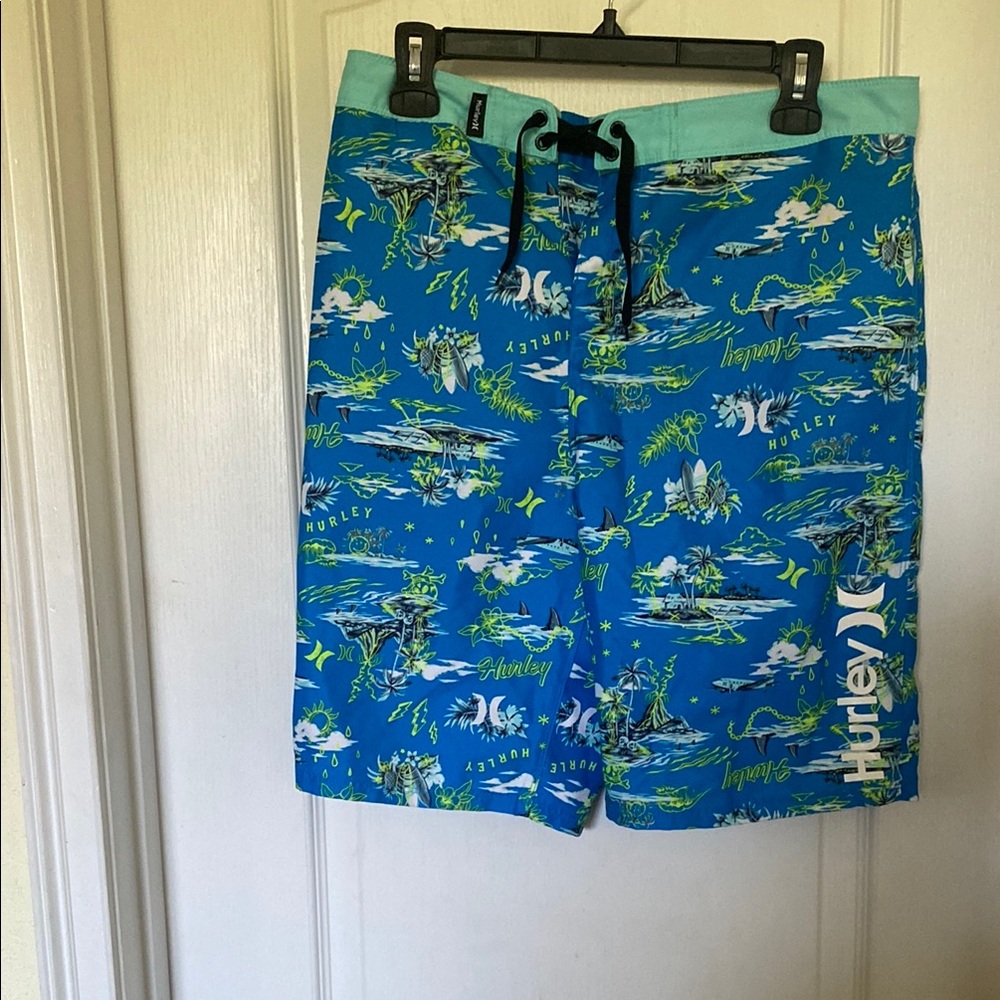 Hurley Blue and Green Board Shorts